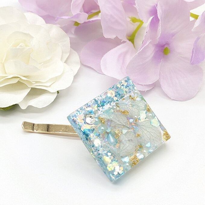 紫陽花(ブルー)のポニーフック No.44 