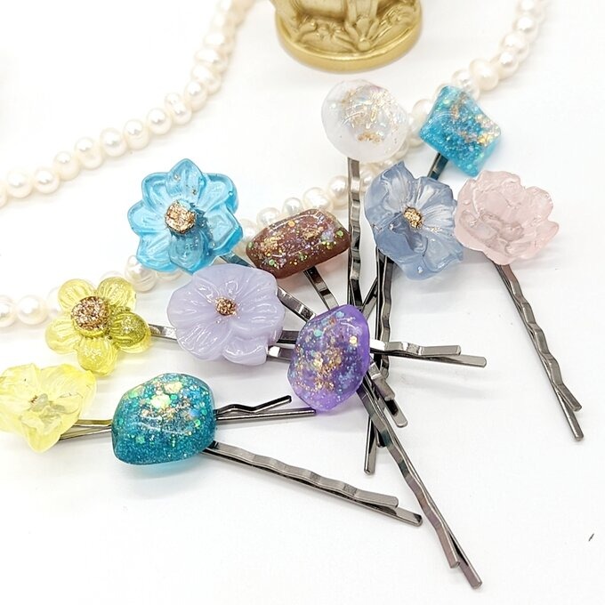 ヘアピン(水面、花) 1個売り No.79