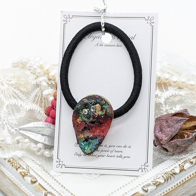 コウモリと鉱石のヘアゴム No.34