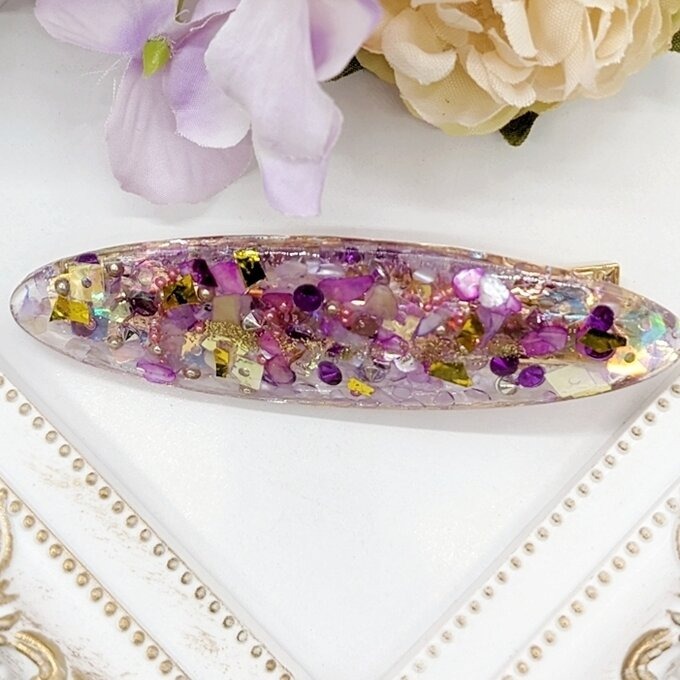 パープルホログラムのヘアピン No.63