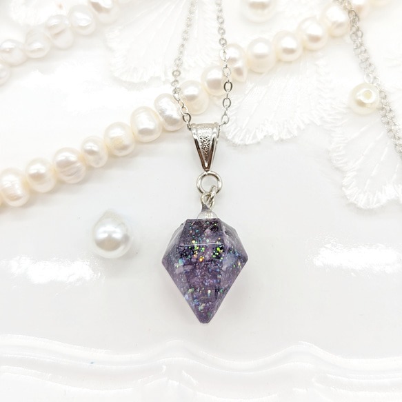 ダイヤ風のネックレスク No.110