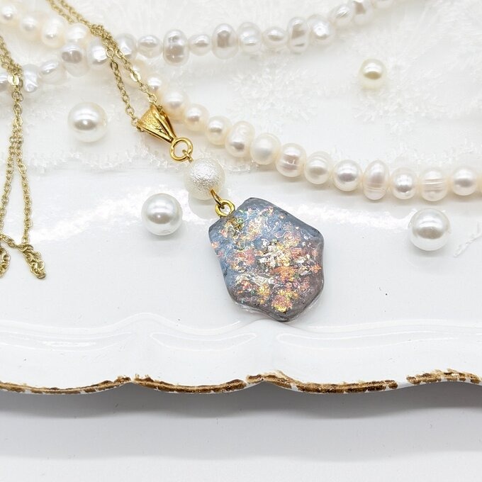 アゲートスライスのネックレスNo.53 