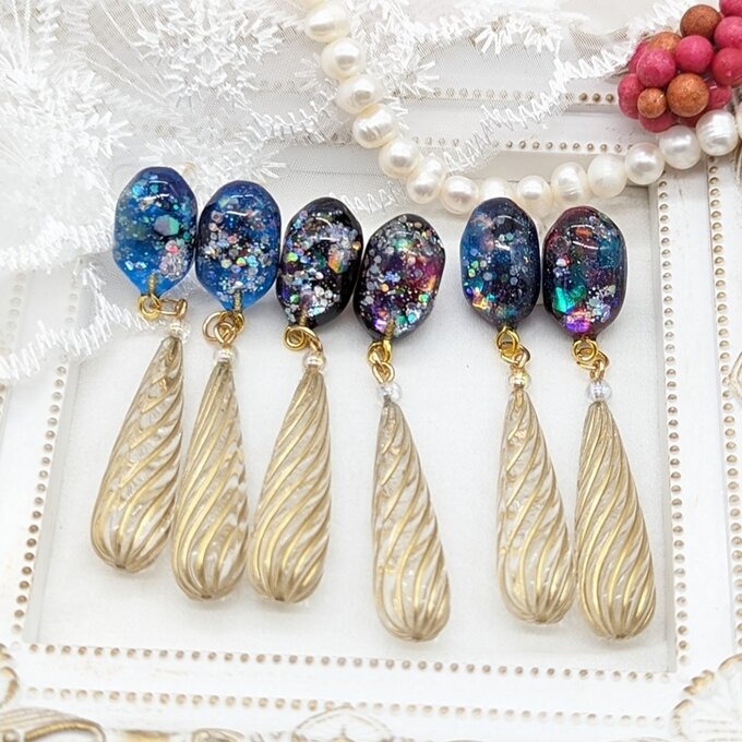 ストーン(水面)③のピアス No.90