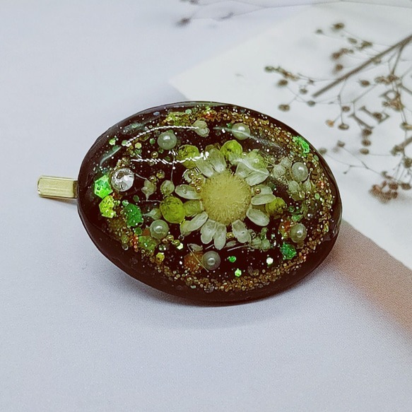 ホワイトフラワーのポニーフックNo.42