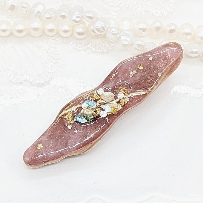 天然石風のヘアピン No124