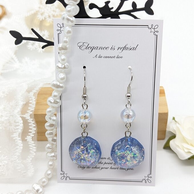 水面(ブルー) のピアス No.56ピアス