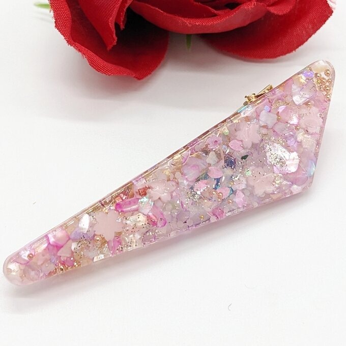 ピンクホログラムのヘアピン No.60