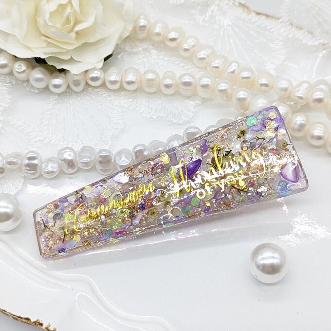 パープルホログラムのヘアピン No.52