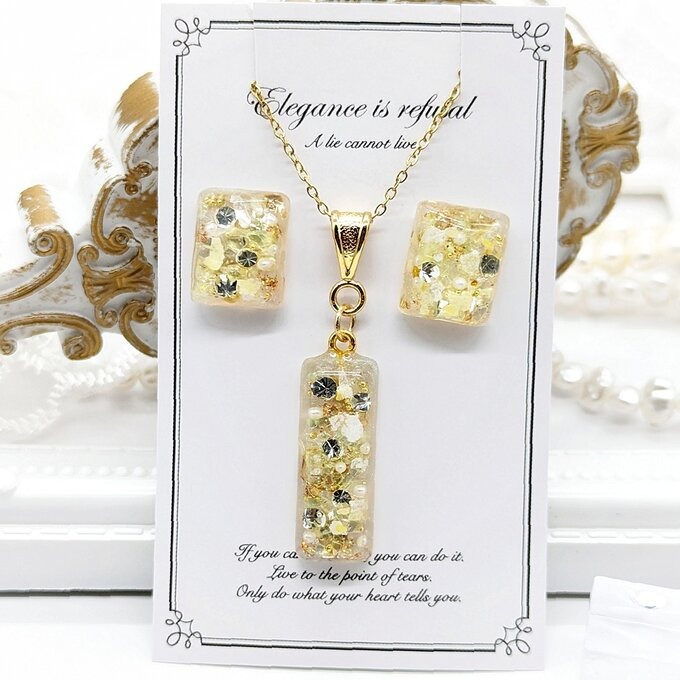 イエローと鉱石のアクセサリーセット②No.95 