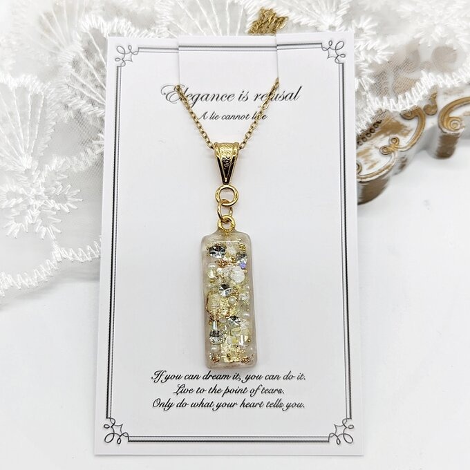 イエローと鉱石のネックレス②No.96 