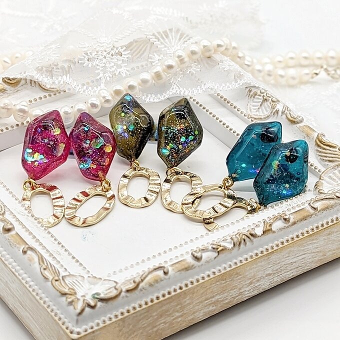 ストーン(水面)①のピアス No.88