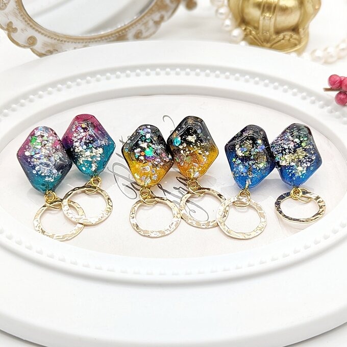 ストーン(水面)④のピアス No.90 